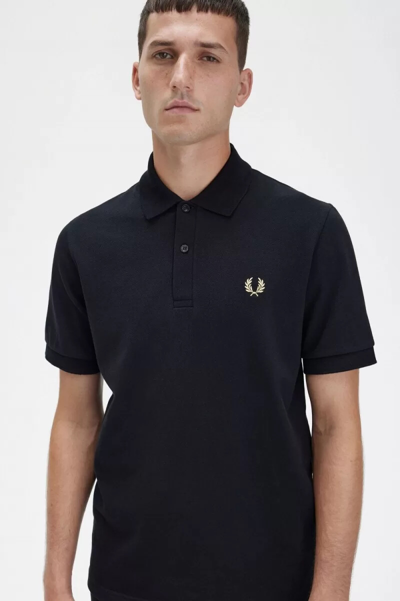 fred perry m3 herrskjorta svart champagne