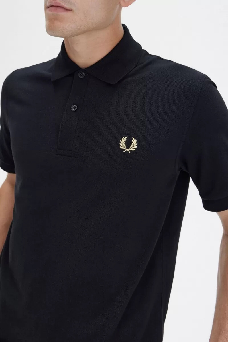 fred perry m3 herrskjorta svart champagne