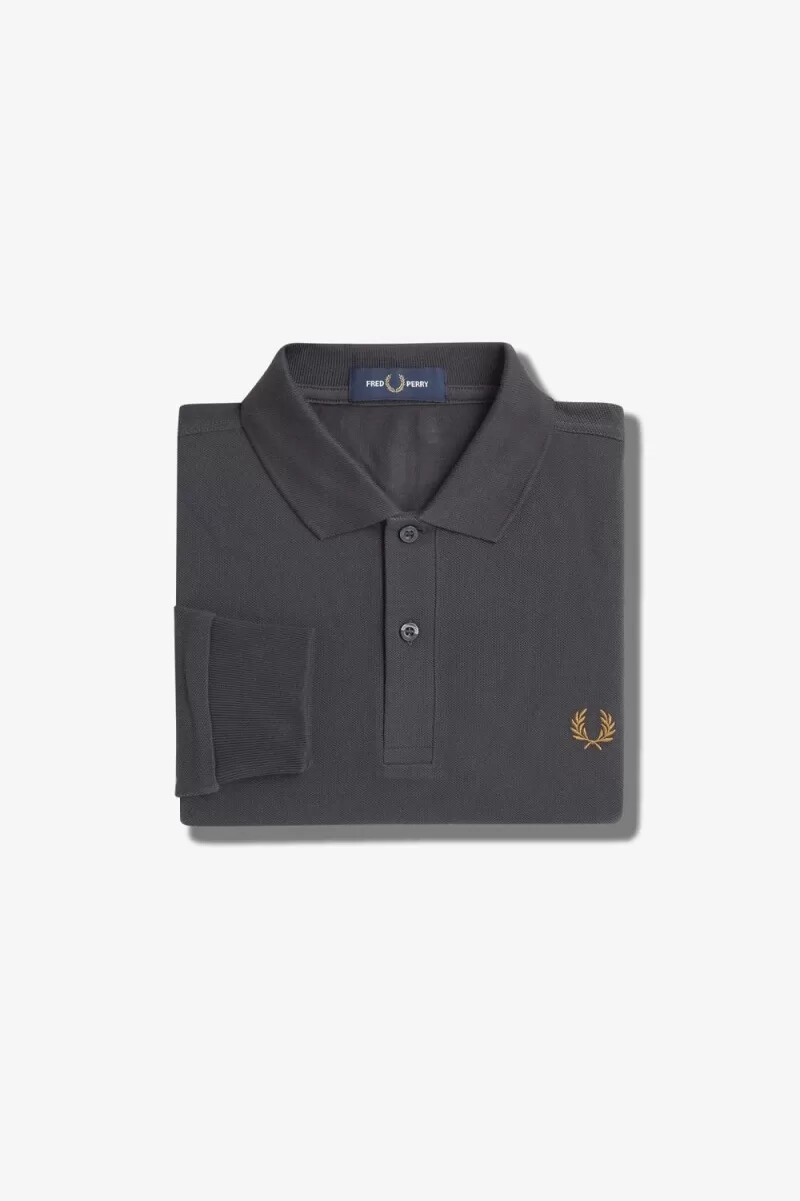 fred perry m6006 herrskjorta anchor grå mörk kaffe