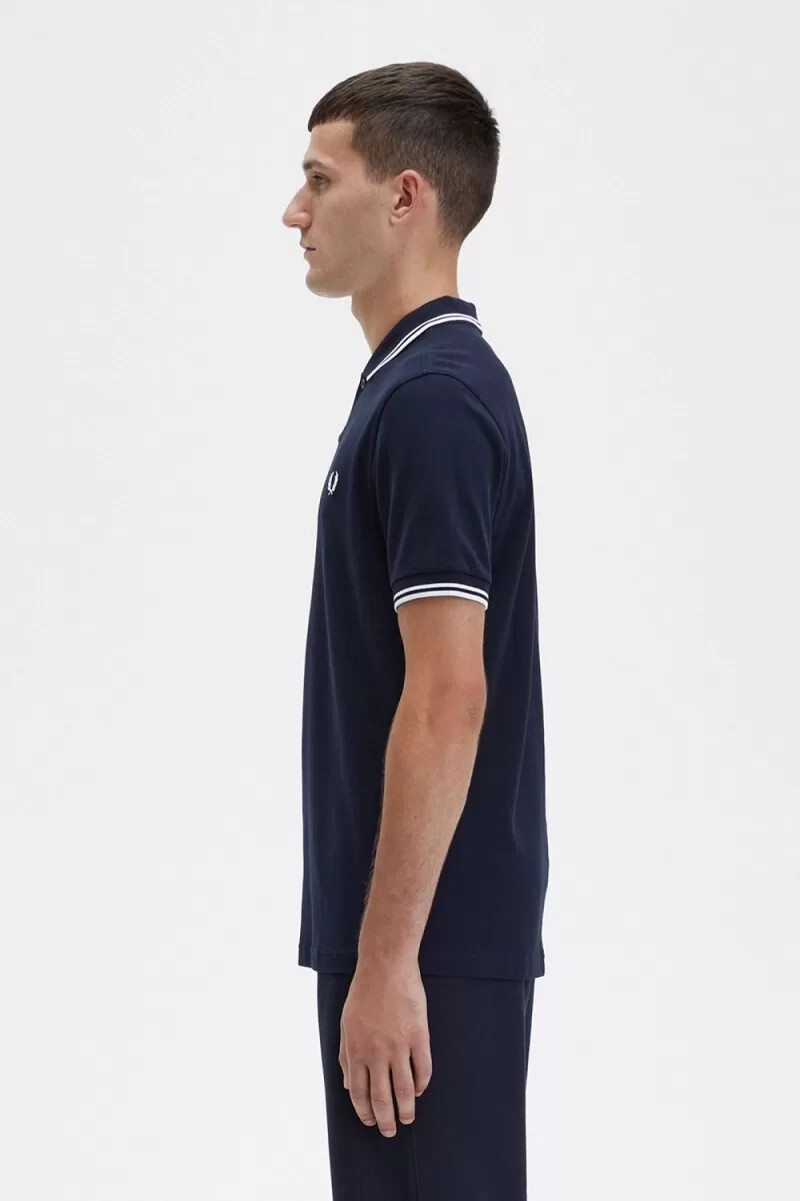 fred perry m3600 herrskjorta marinblå vit