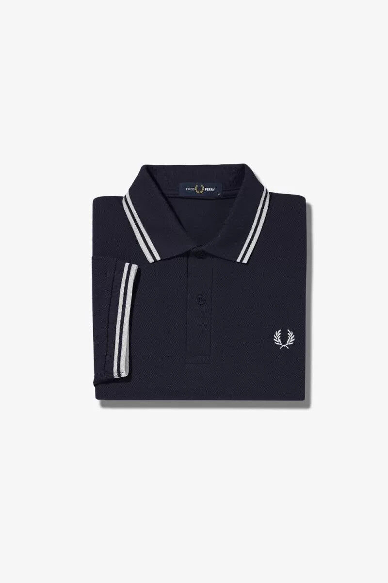 fred perry m3600 herrskjorta marinblå vit