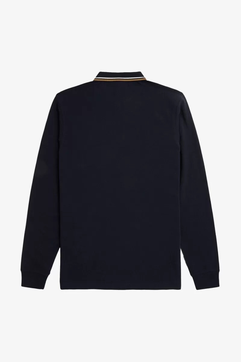 fred perry m3636 herrskjorta marinblå snövit brun