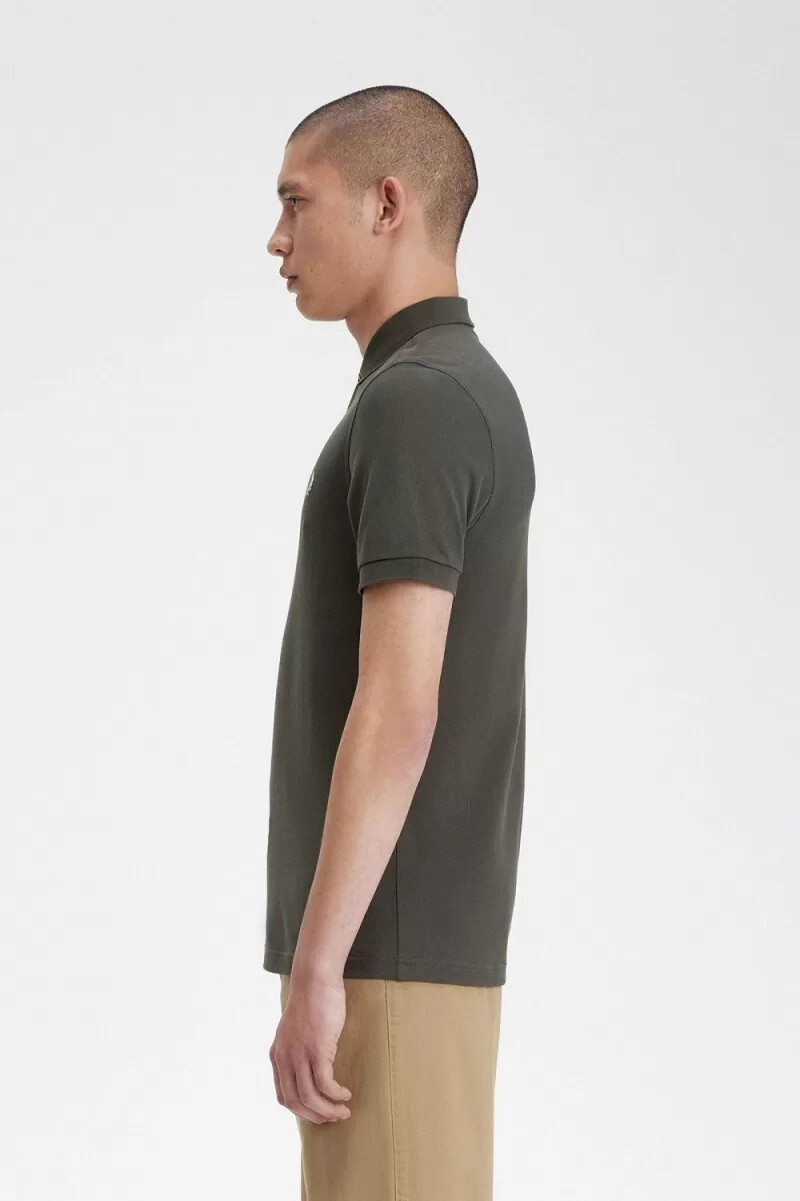 fred perry m6000 herrskjorta field green oatmeal