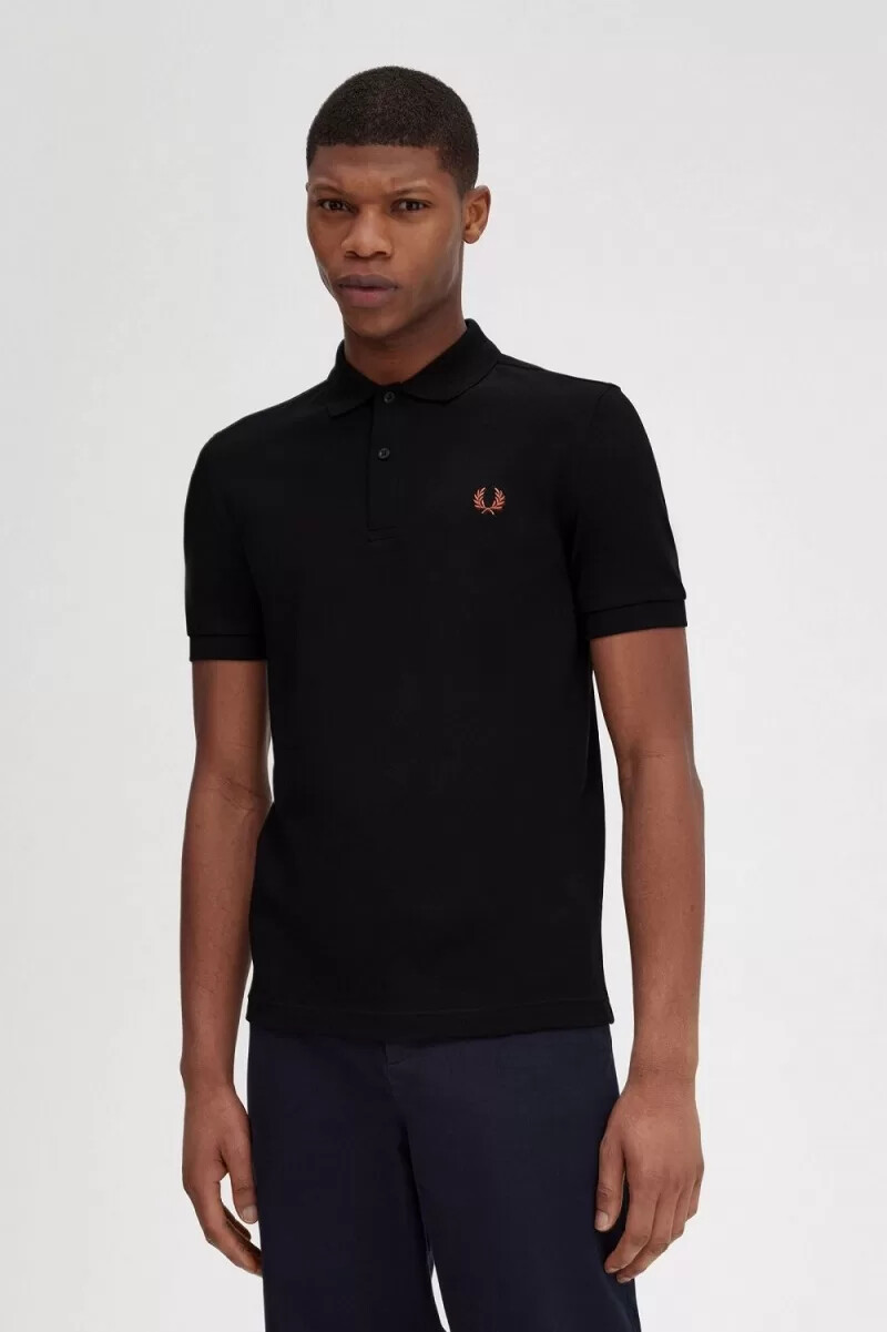 fred perry m6000 herrskjorta svart whiskybrun
