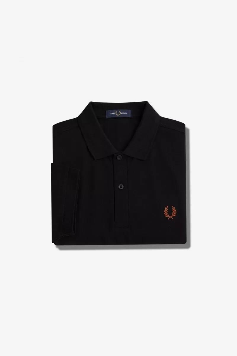 fred perry m6000 herrskjorta svart whiskybrun