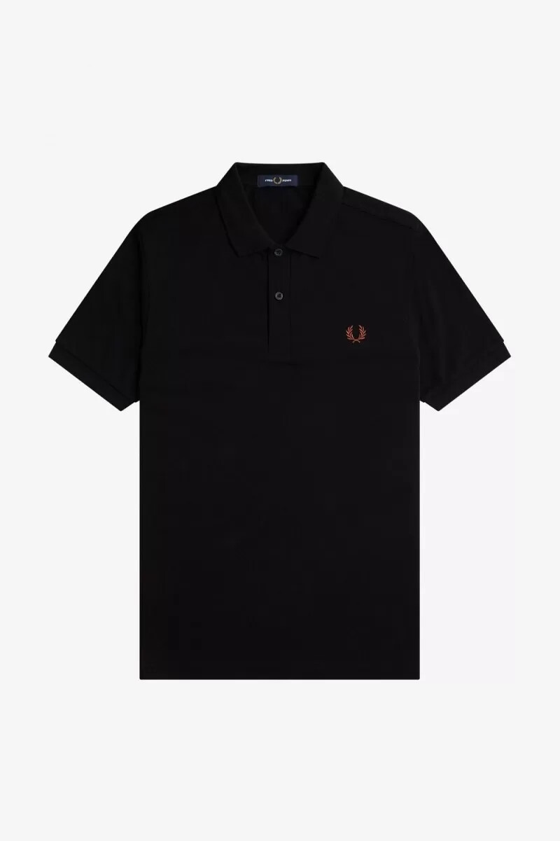 fred perry m6000 herrskjorta svart whiskybrun