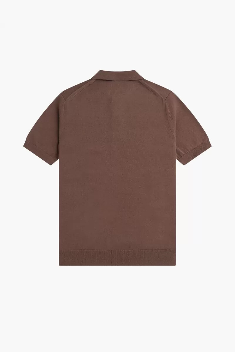 fred perry classic stickad herrskjorta mörkröd