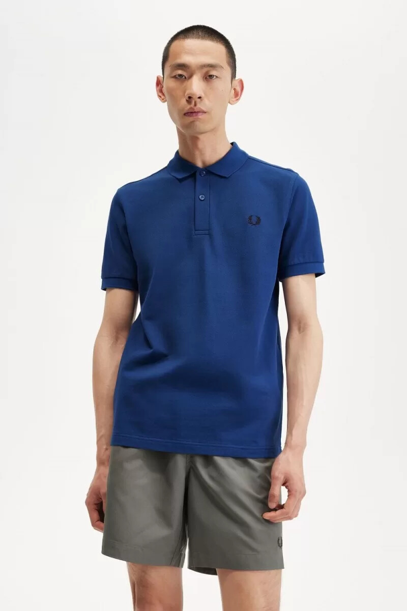 fred perry m6000 herrskjorta shaded cobalt marinblå