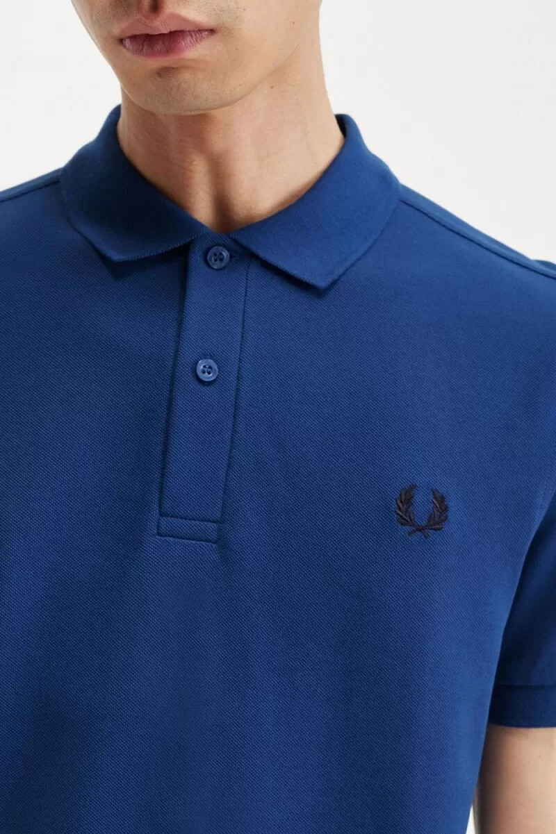 fred perry m6000 herrskjorta shaded cobalt marinblå