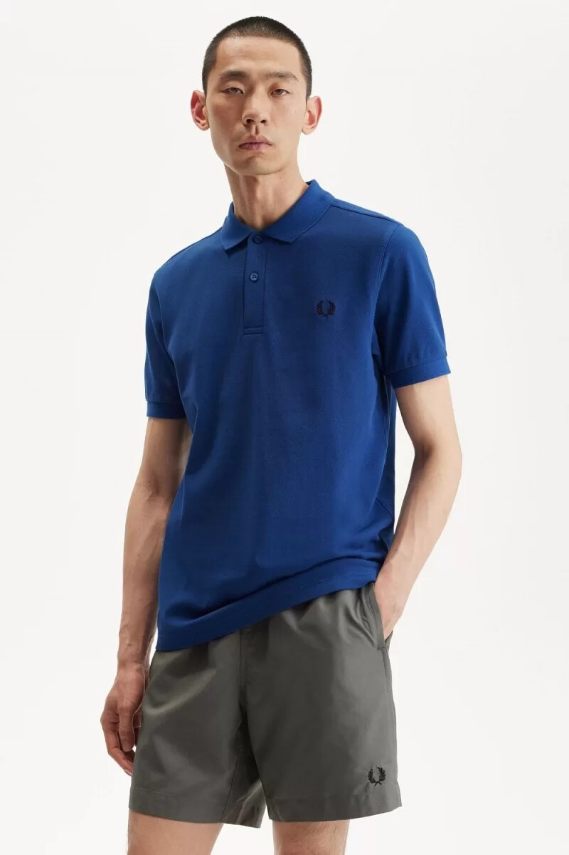 fred perry m6000 herrskjorta shaded cobalt marinblå