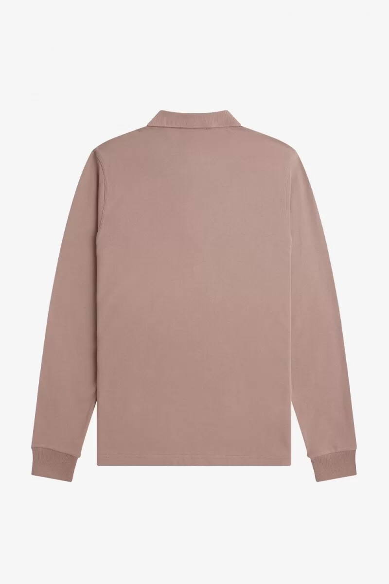 fred perry m6006 herrskjorta mörkrosa bränd tobak