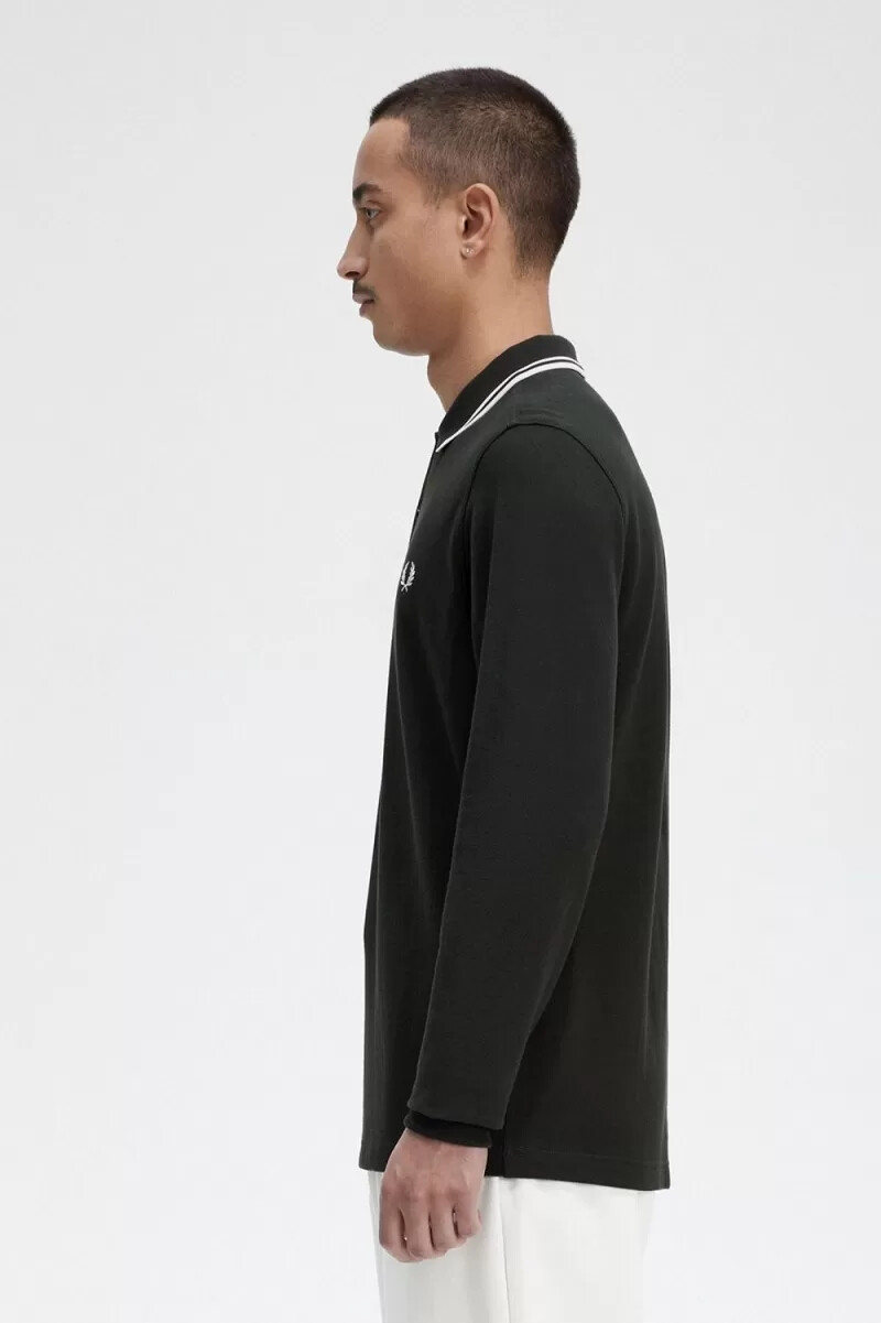 fred perry m3636 herrskjorta nattgrön snövit