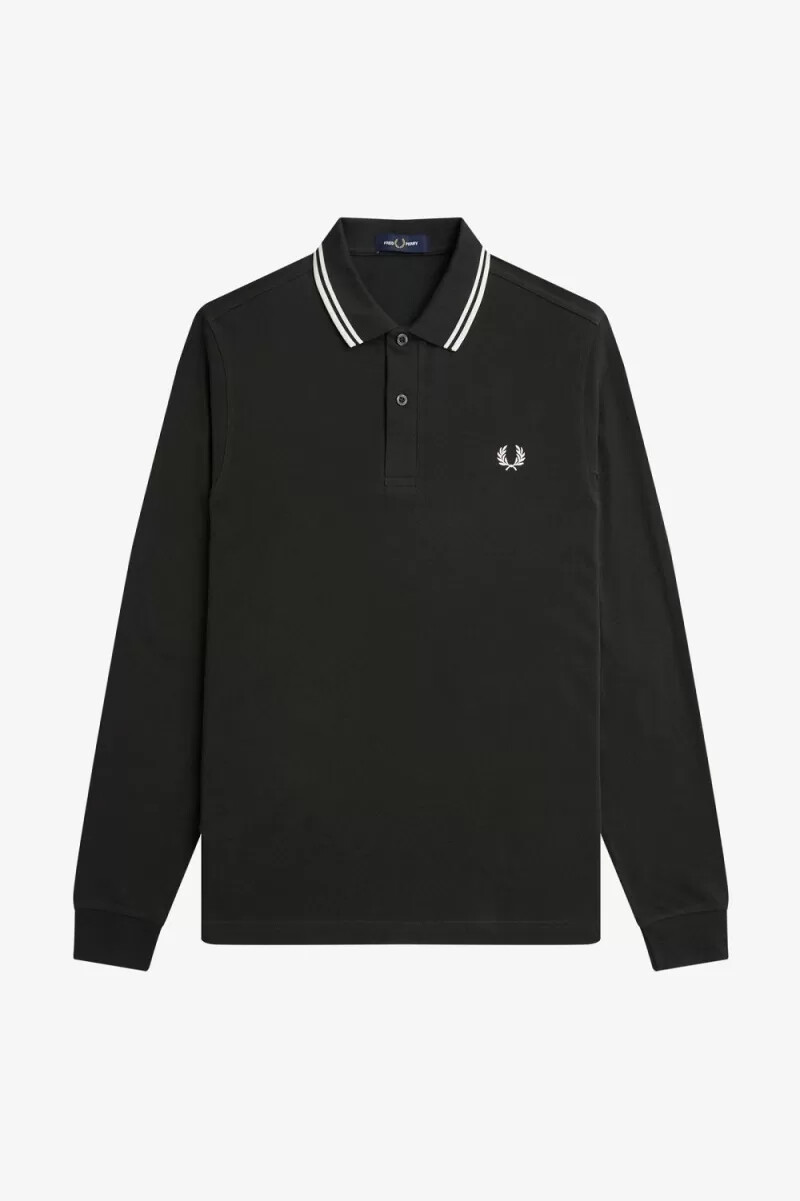 fred perry m3636 herrskjorta nattgrön snövit