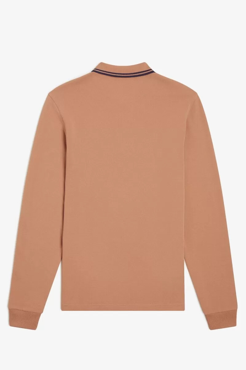 fred perry m3636 herrskjorta ljusrost fransk marinblå