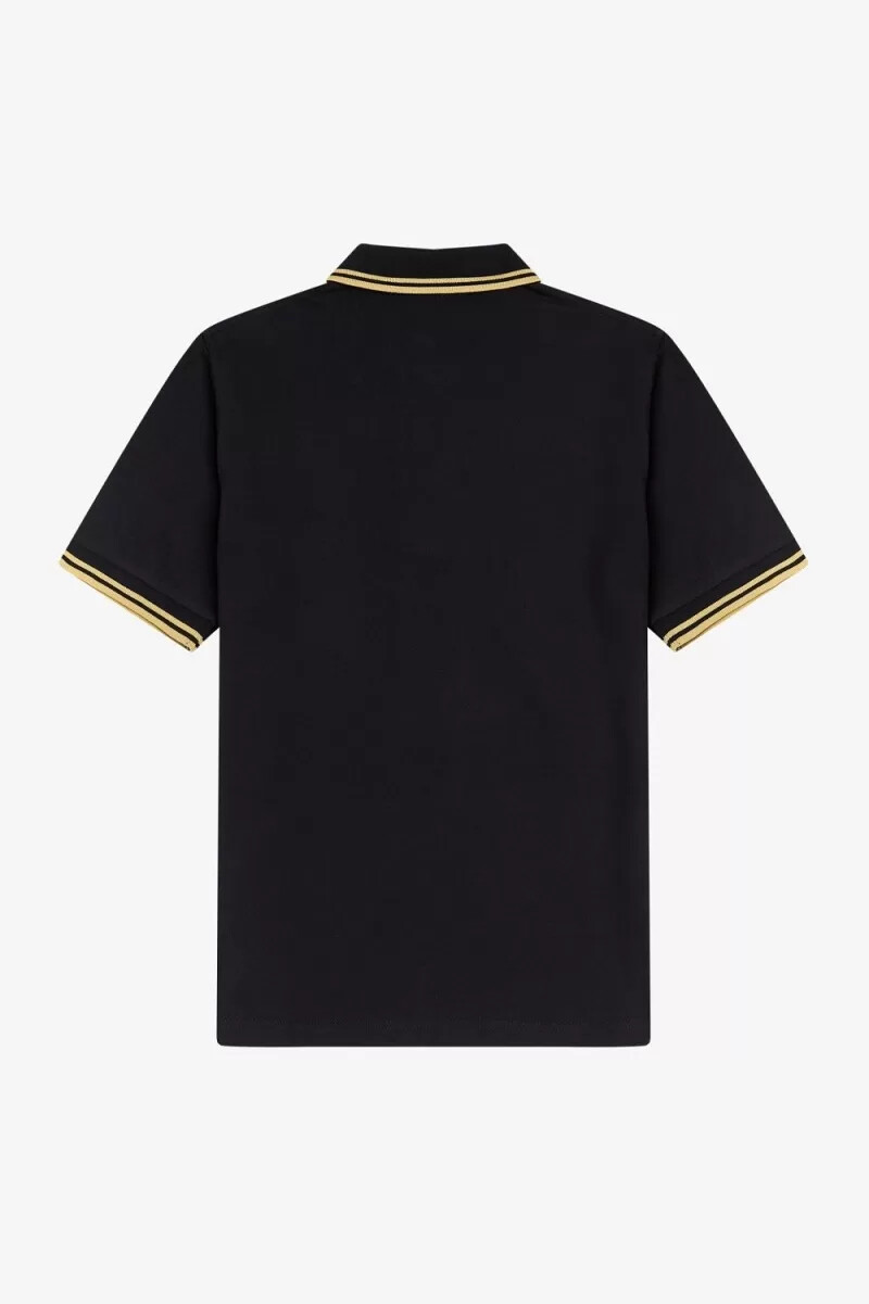 fred perry m12 herrskjorta svart champagne
