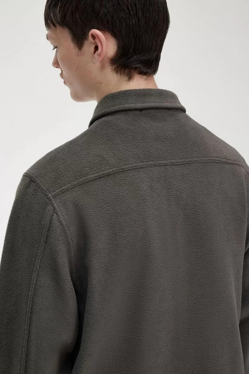 fred perry fleece herrskjorta field green