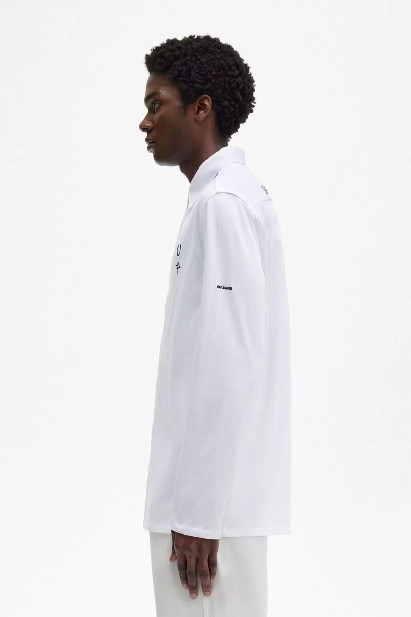 fred perry jersey herrskjorta vit