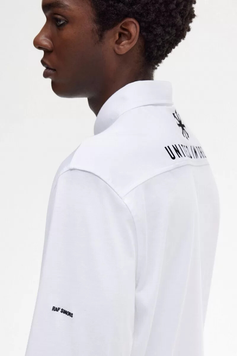 fred perry jersey herrskjorta vit