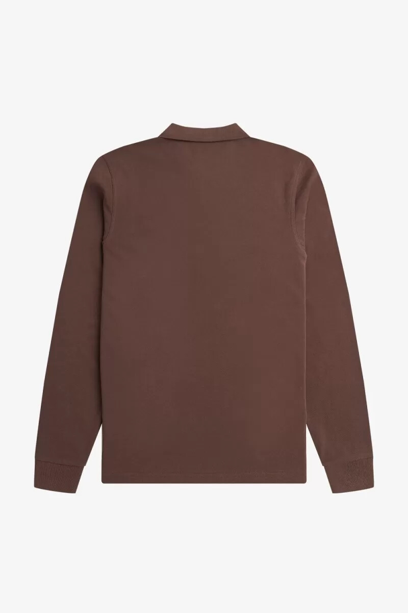 fred perry m6006 herrskjorta mörkröd varm grå