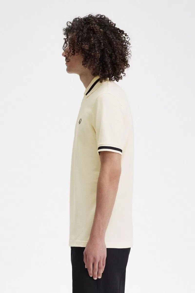 fred perry m2 herrskjorta beige svart