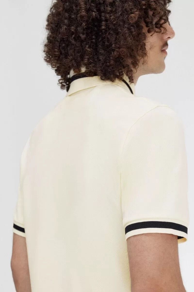 fred perry m2 herrskjorta beige svart