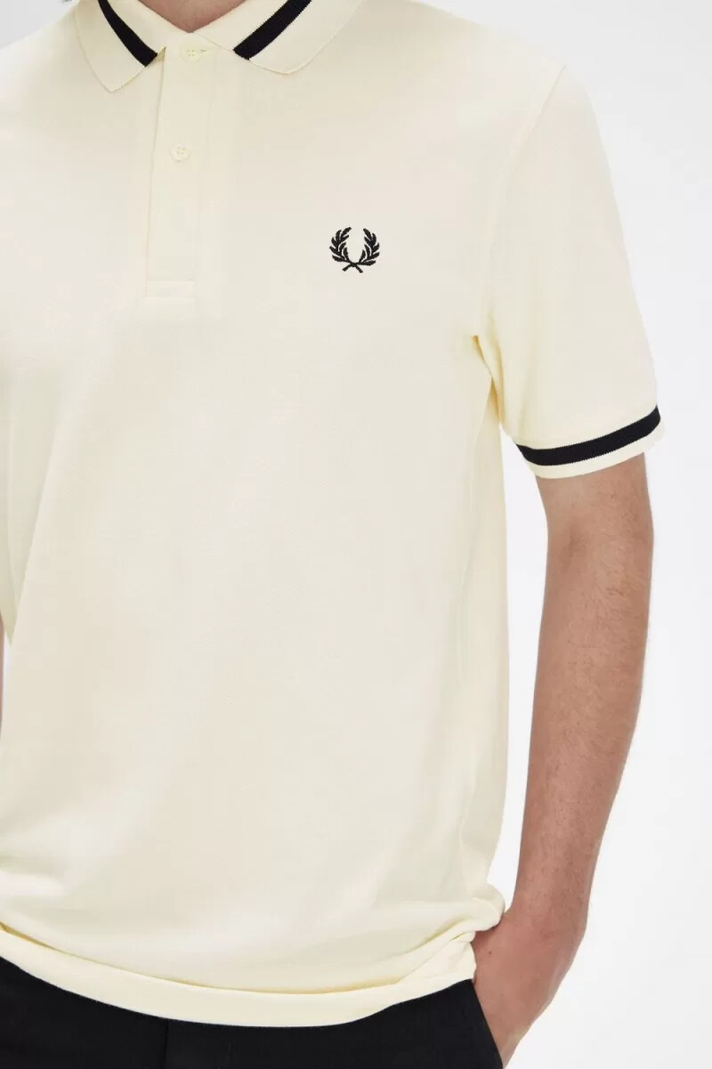fred perry m2 herrskjorta beige svart