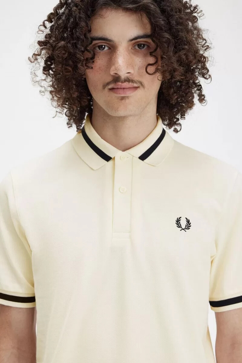 fred perry m2 herrskjorta beige svart