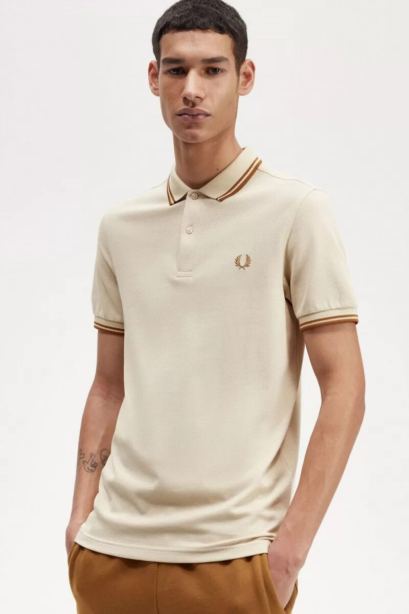 fred perry m3600 herrskjorta havregryn mörk kaffe mörk kaffe