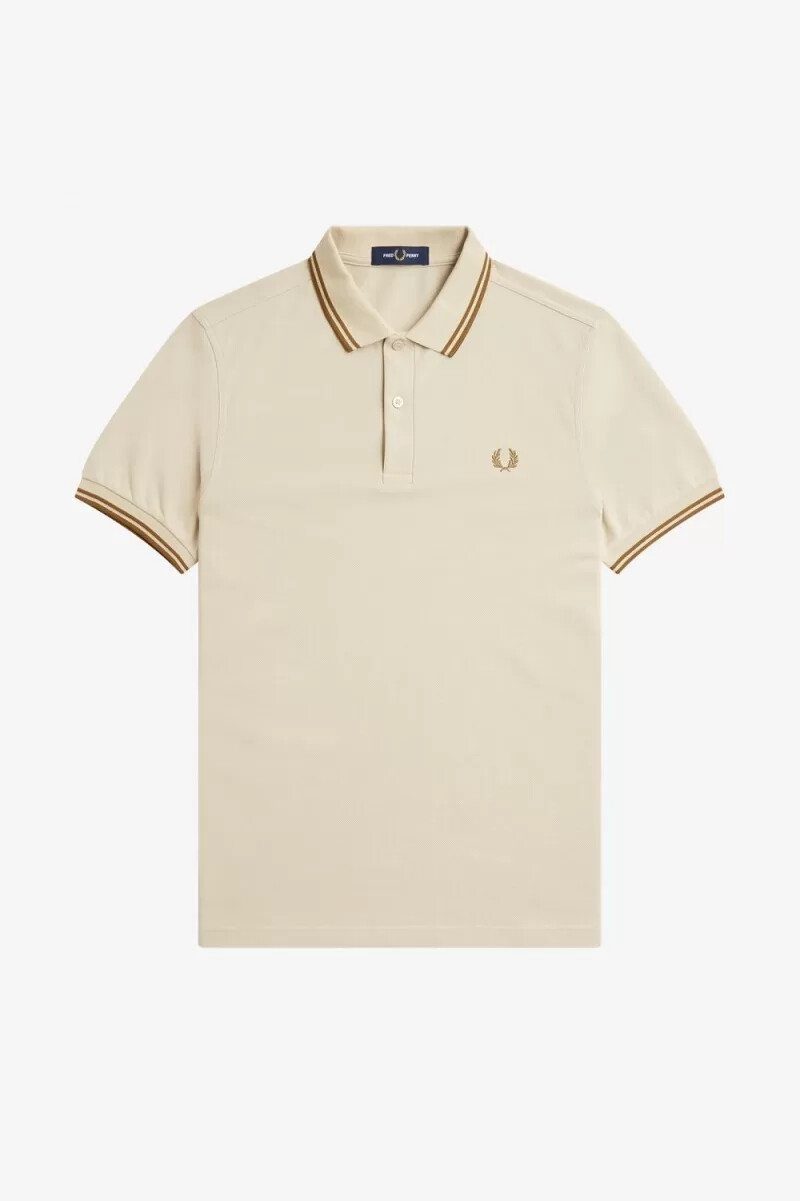 fred perry m3600 herrskjorta havregryn mörk kaffe mörk kaffe