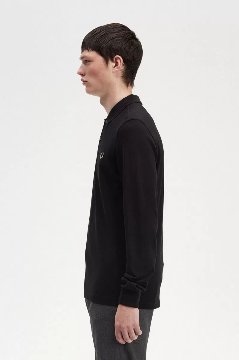 fred perry m6006 herrskjorta svart krom