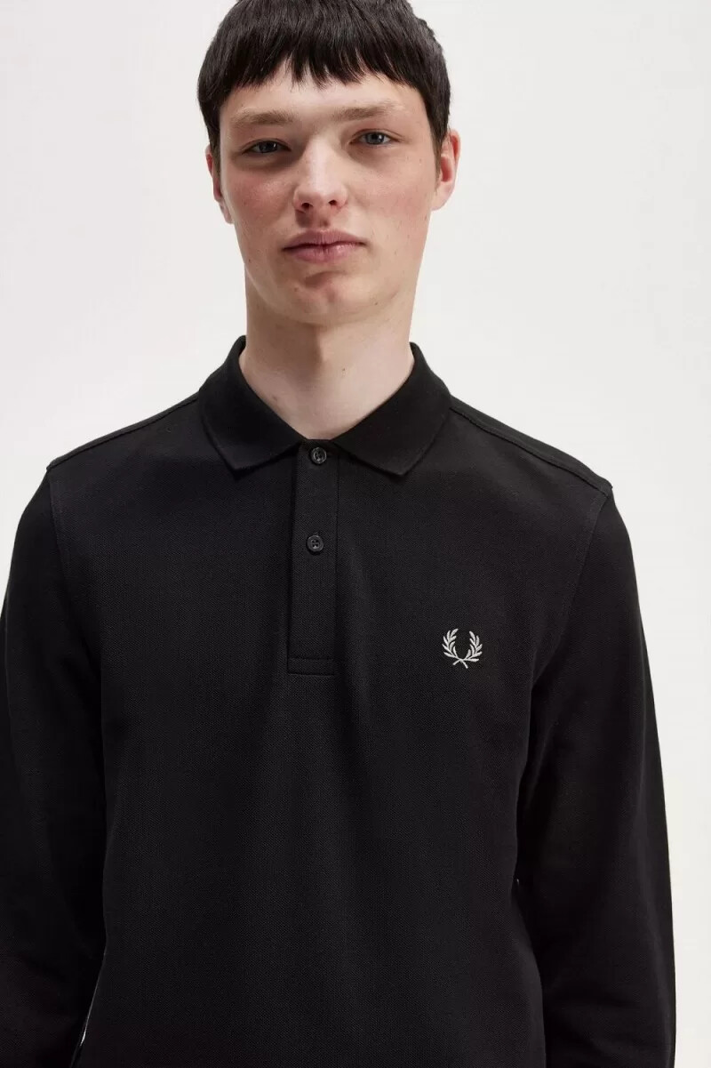 fred perry m6006 herrskjorta svart krom