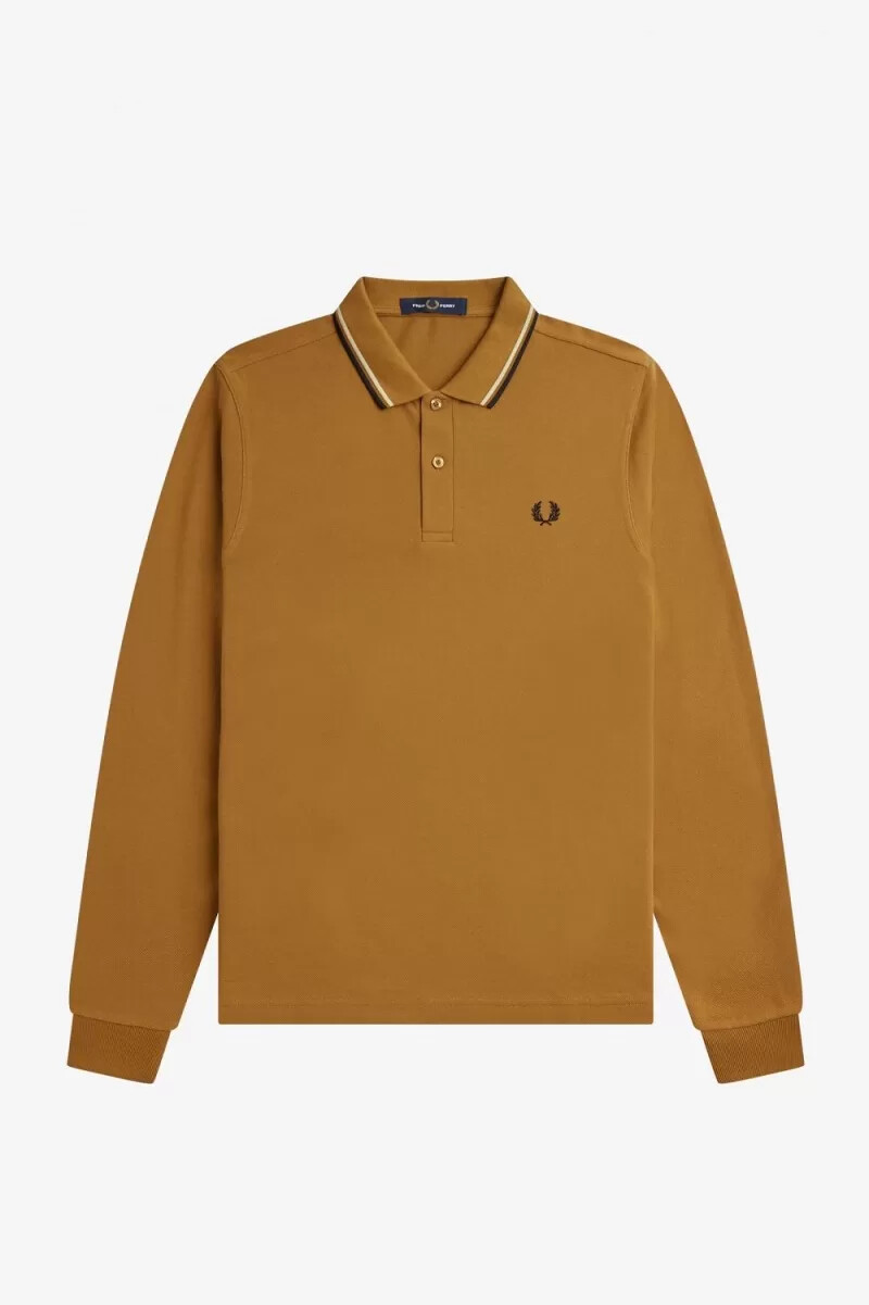 fred perry m3636 herrskjorta mörk kaffe havregryn svart