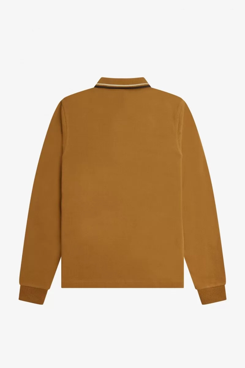 fred perry m3636 herrskjorta mörk kaffe havregryn svart
