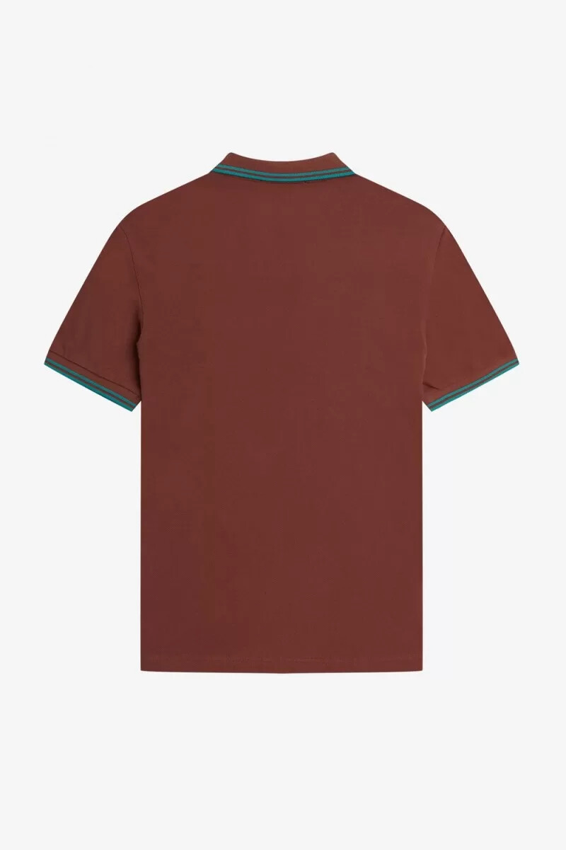 fred perry m3600 herrskjorta whiskybrun djup mint djup mint