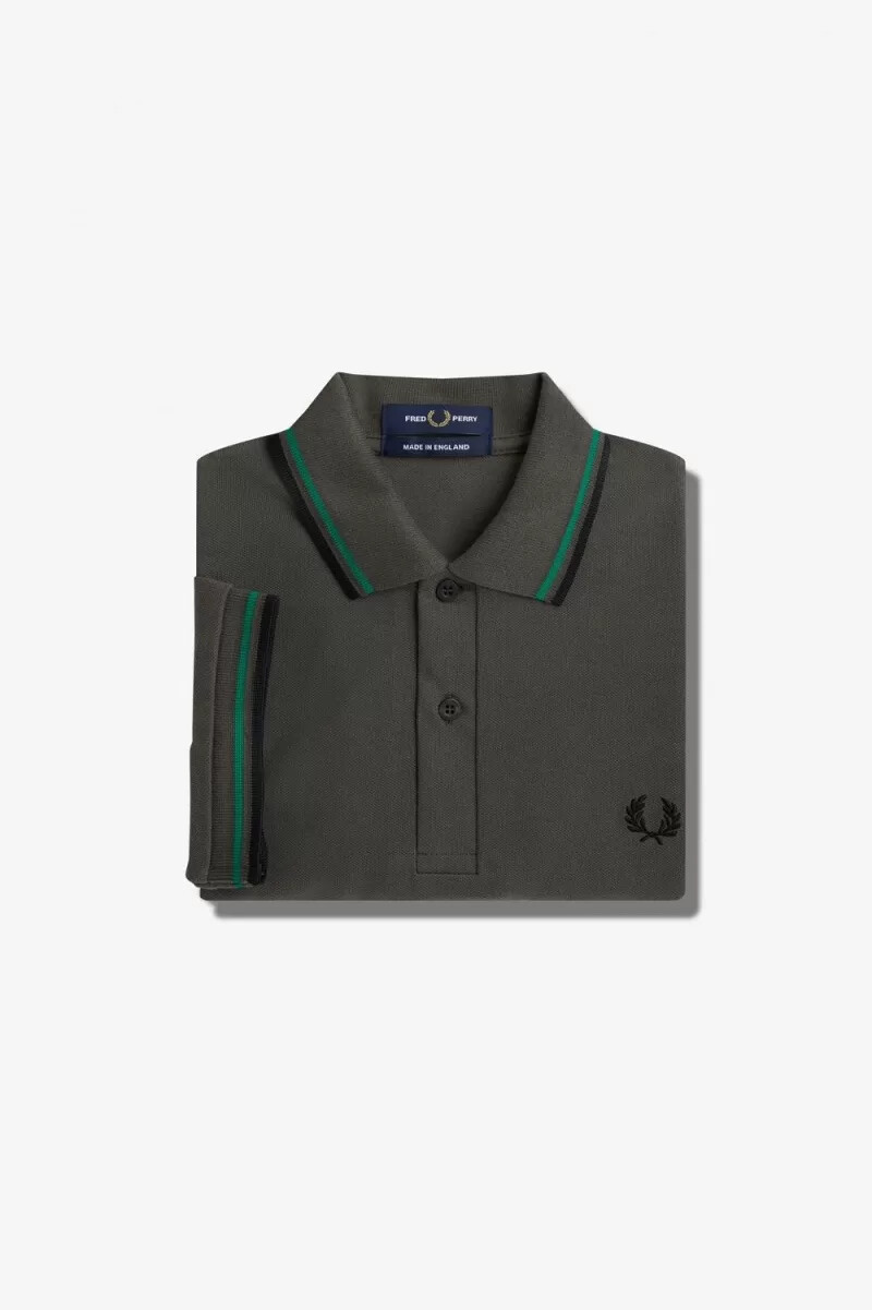fred perry m12 herrskjorta field green green black