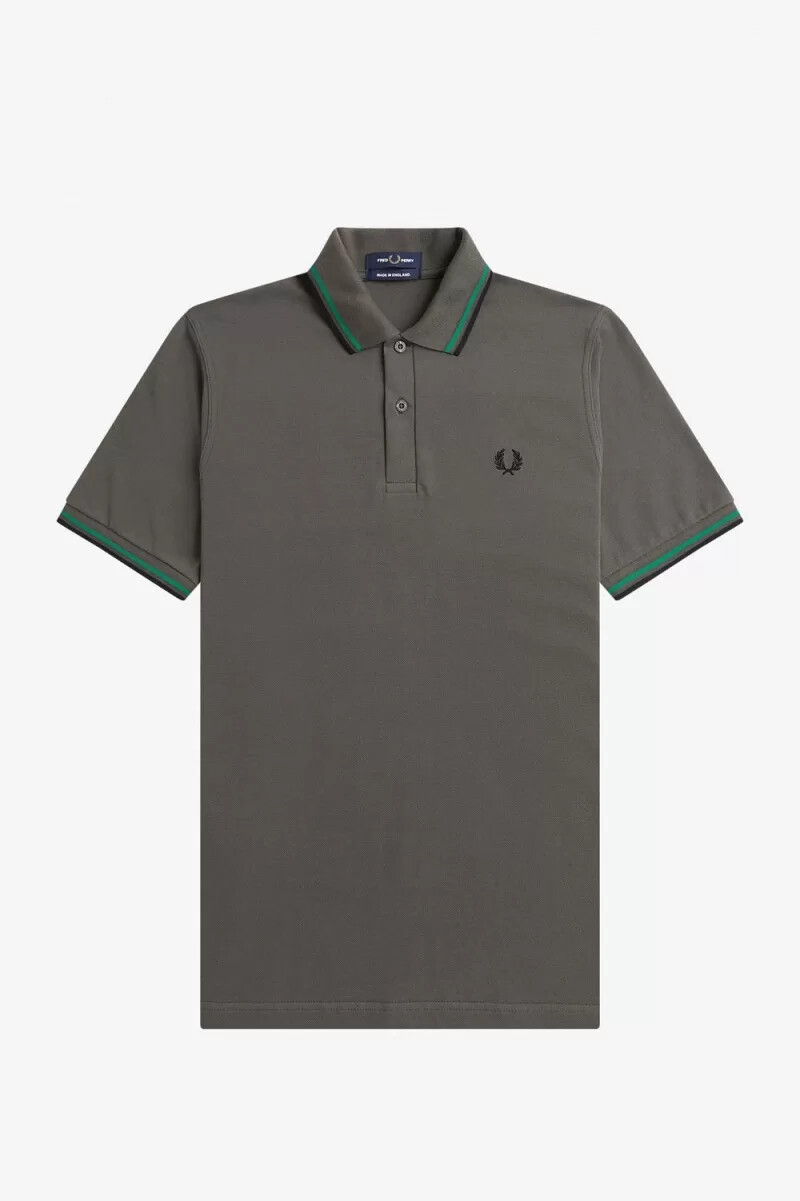 fred perry m12 herrskjorta field green green black