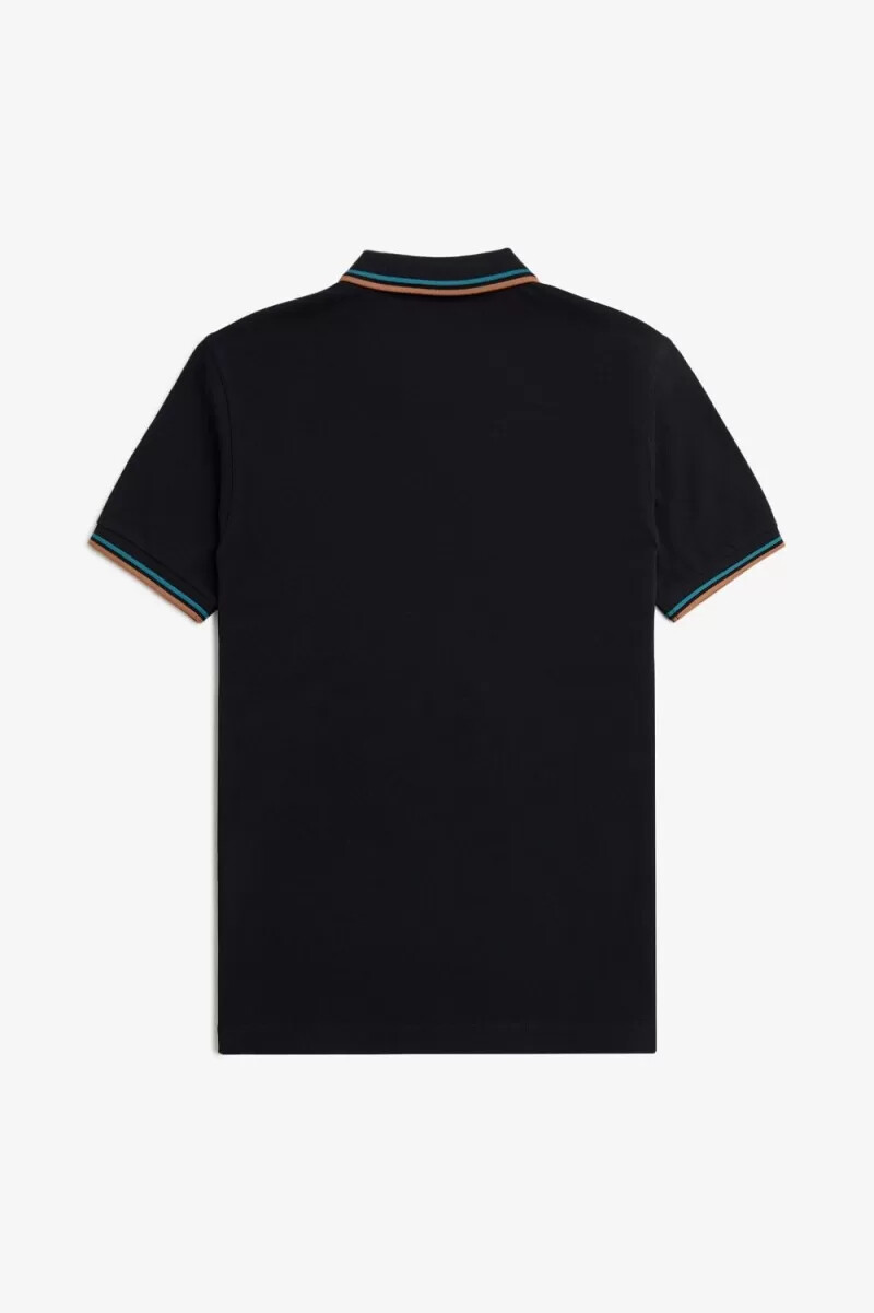 fred perry m3600 herrskjorta marinblå cyberblå ljusrost