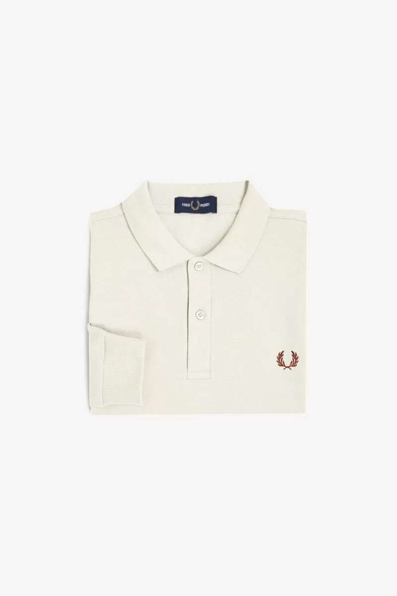 fred perry m6006 herrskjorta beige whiskybrun
