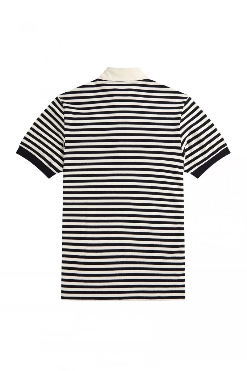 fred perry randig trattringad herrskjorta beige