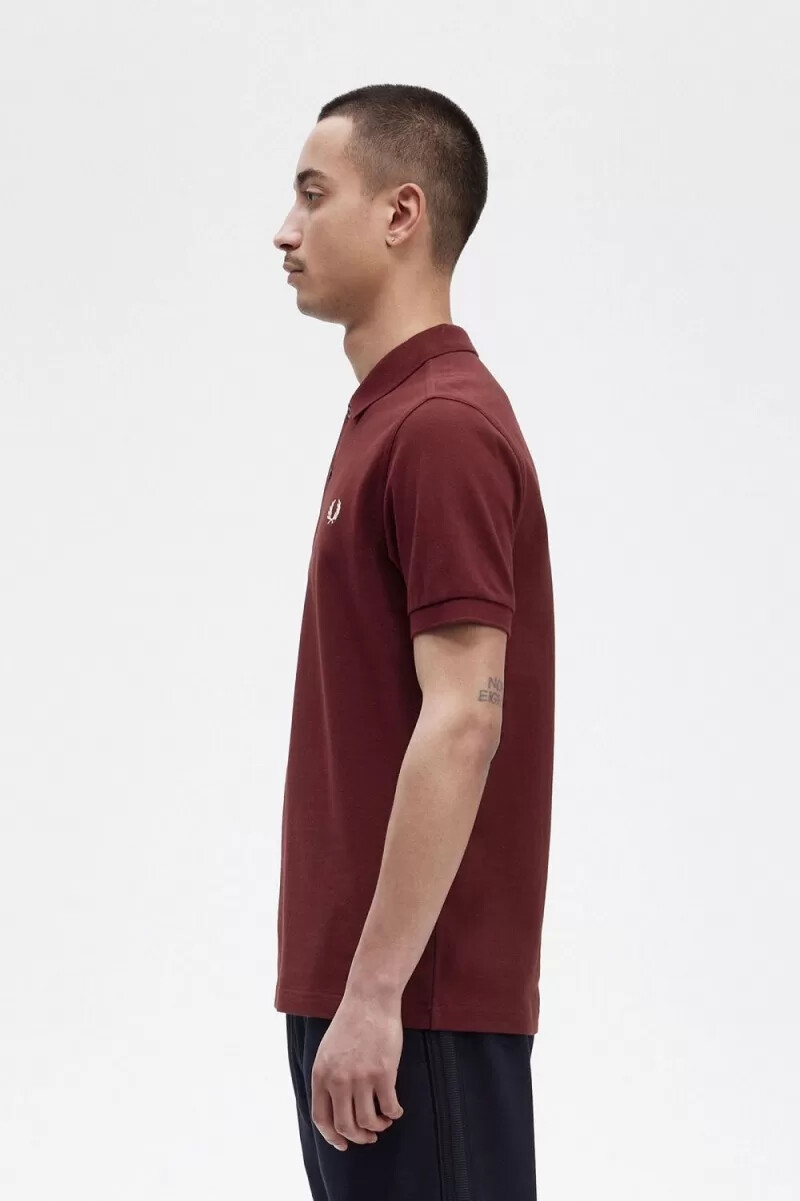 fred perry m6000 herrskjorta oxblood beige