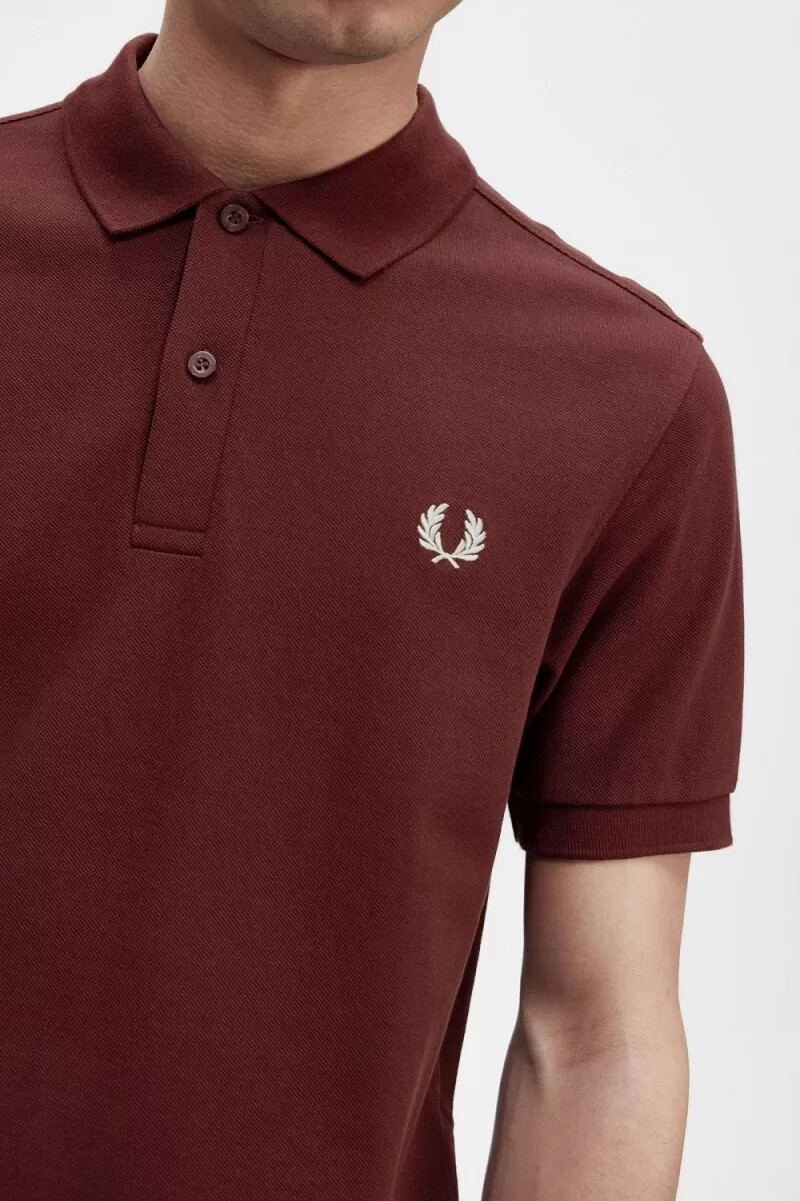 fred perry m6000 herrskjorta oxblood beige