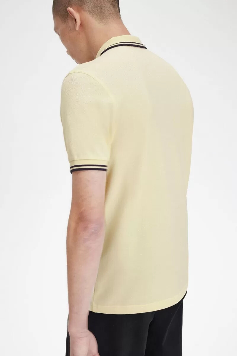 fred perry m3600 herrskjorta aqua cream fransk marinblå