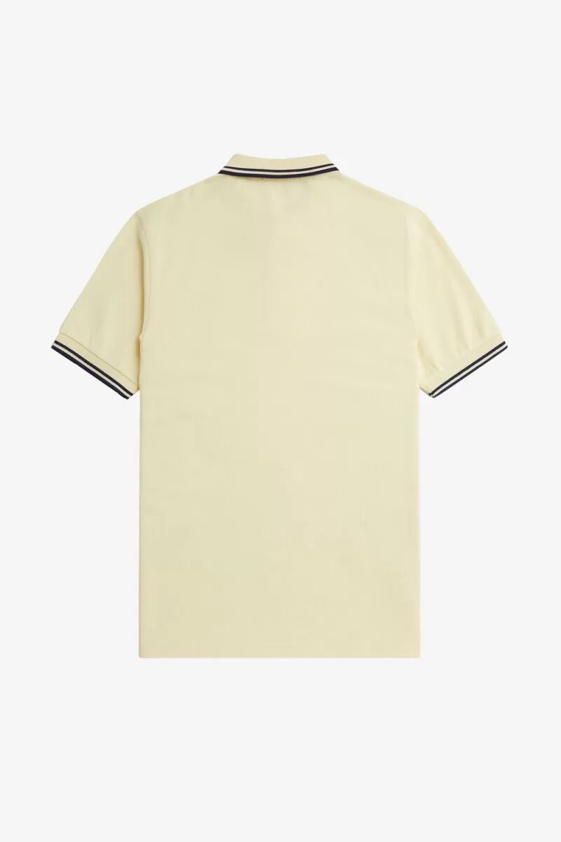 fred perry m3600 herrskjorta aqua cream fransk marinblå