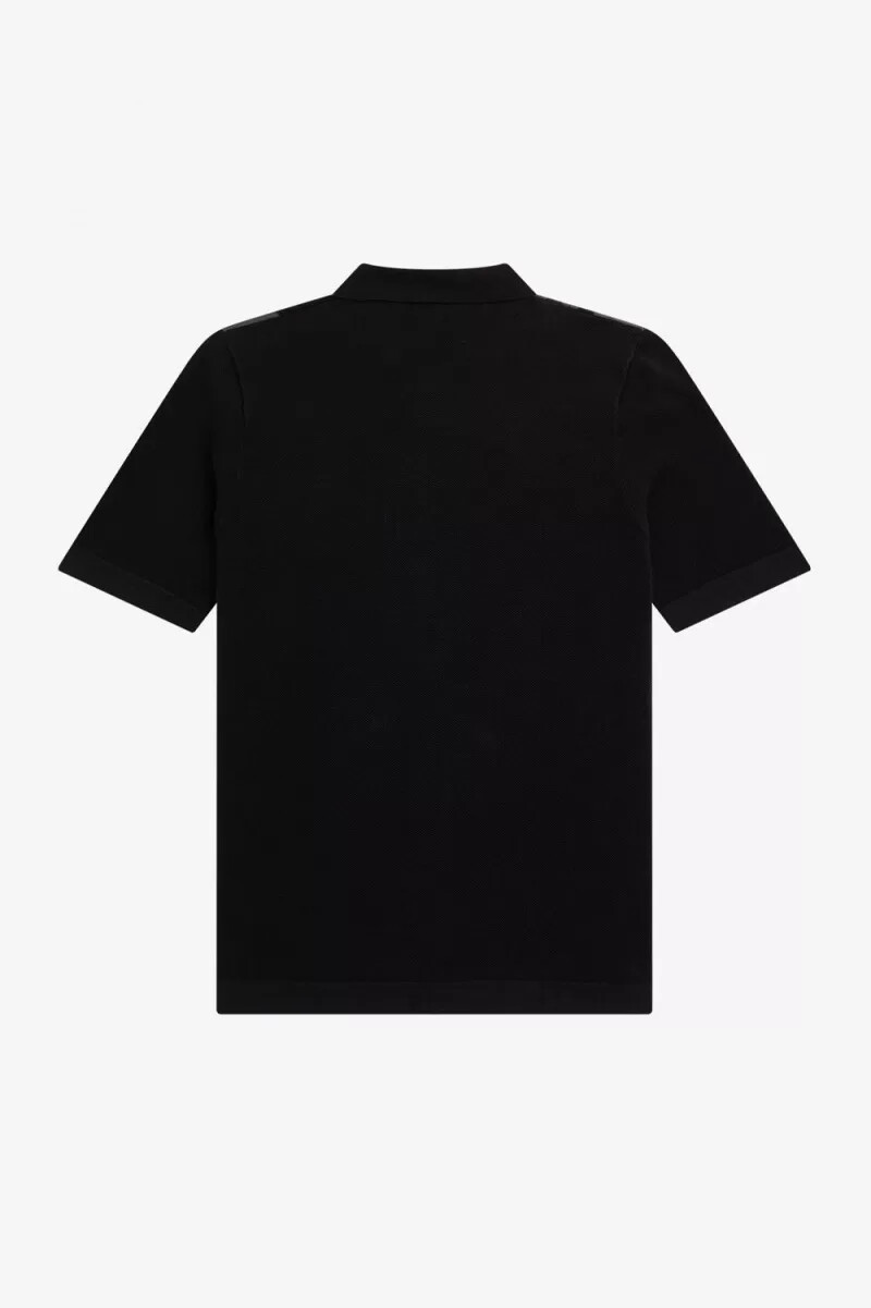 fred perry randig stickad herrskjorta svart