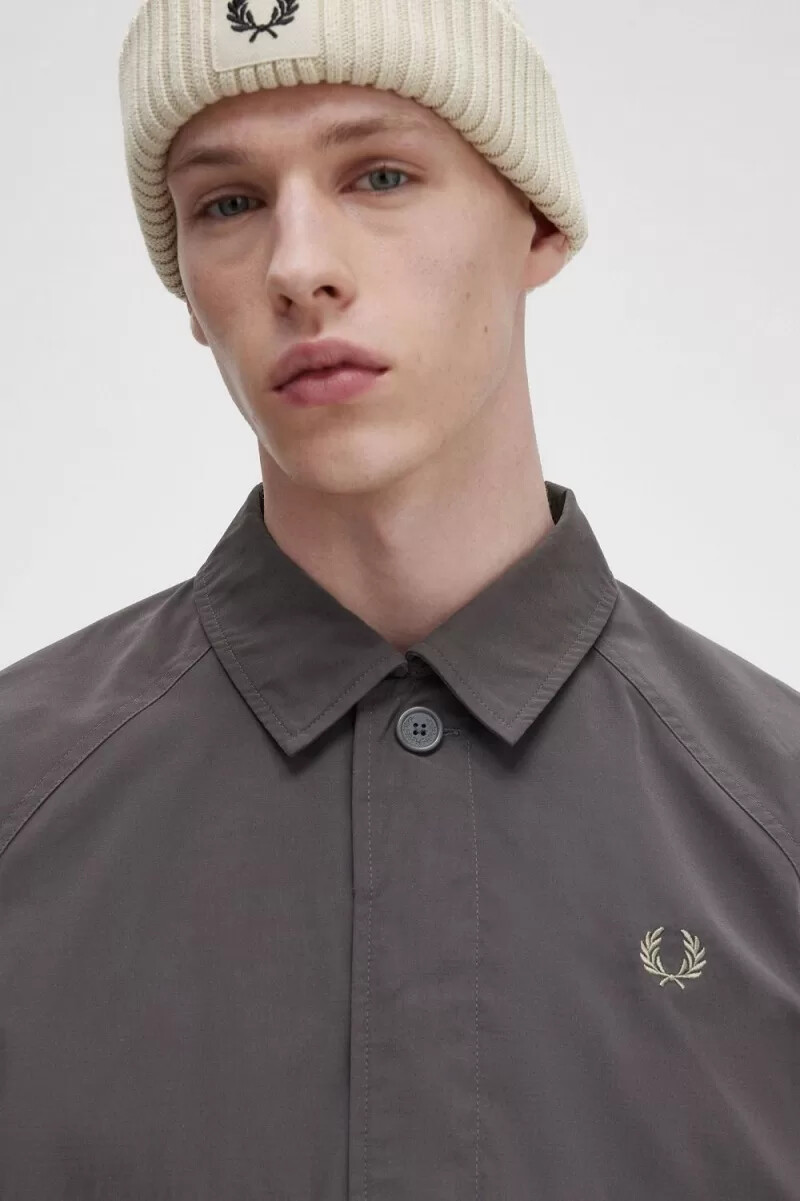 fred perry utility herrskjorta gunmetal