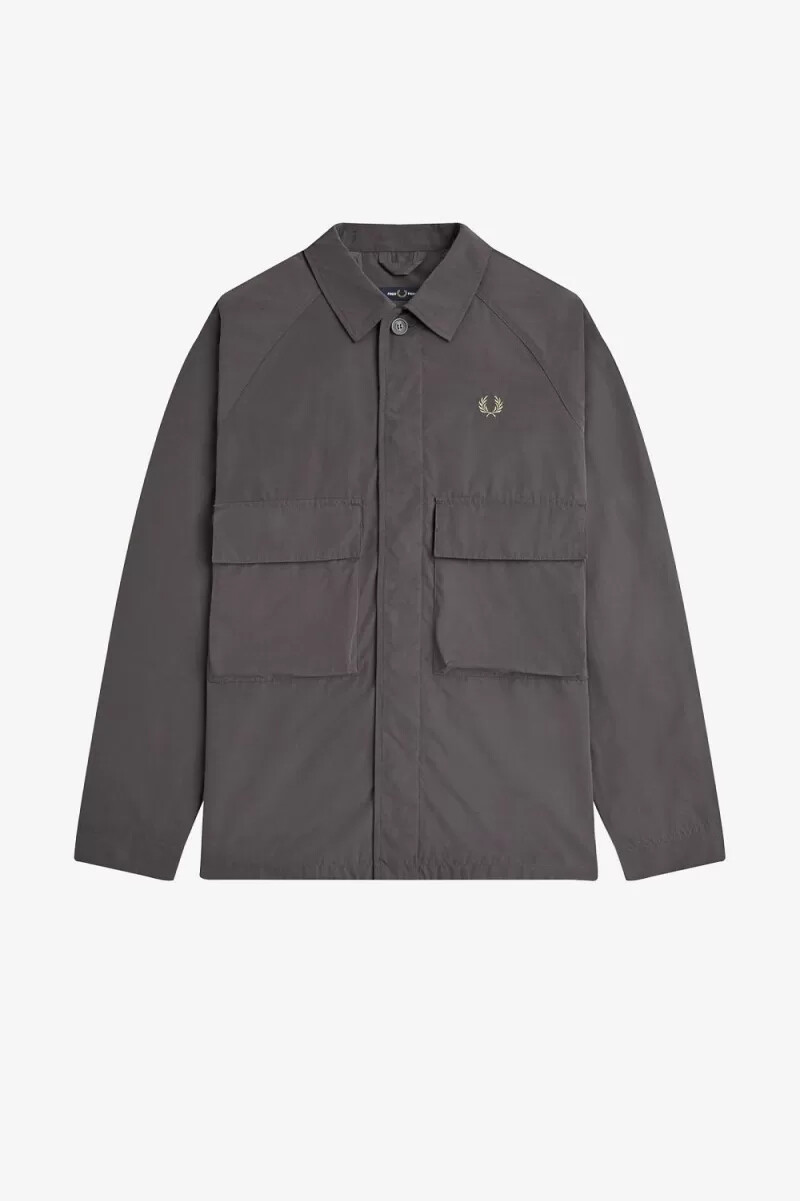 fred perry utility herrskjorta gunmetal