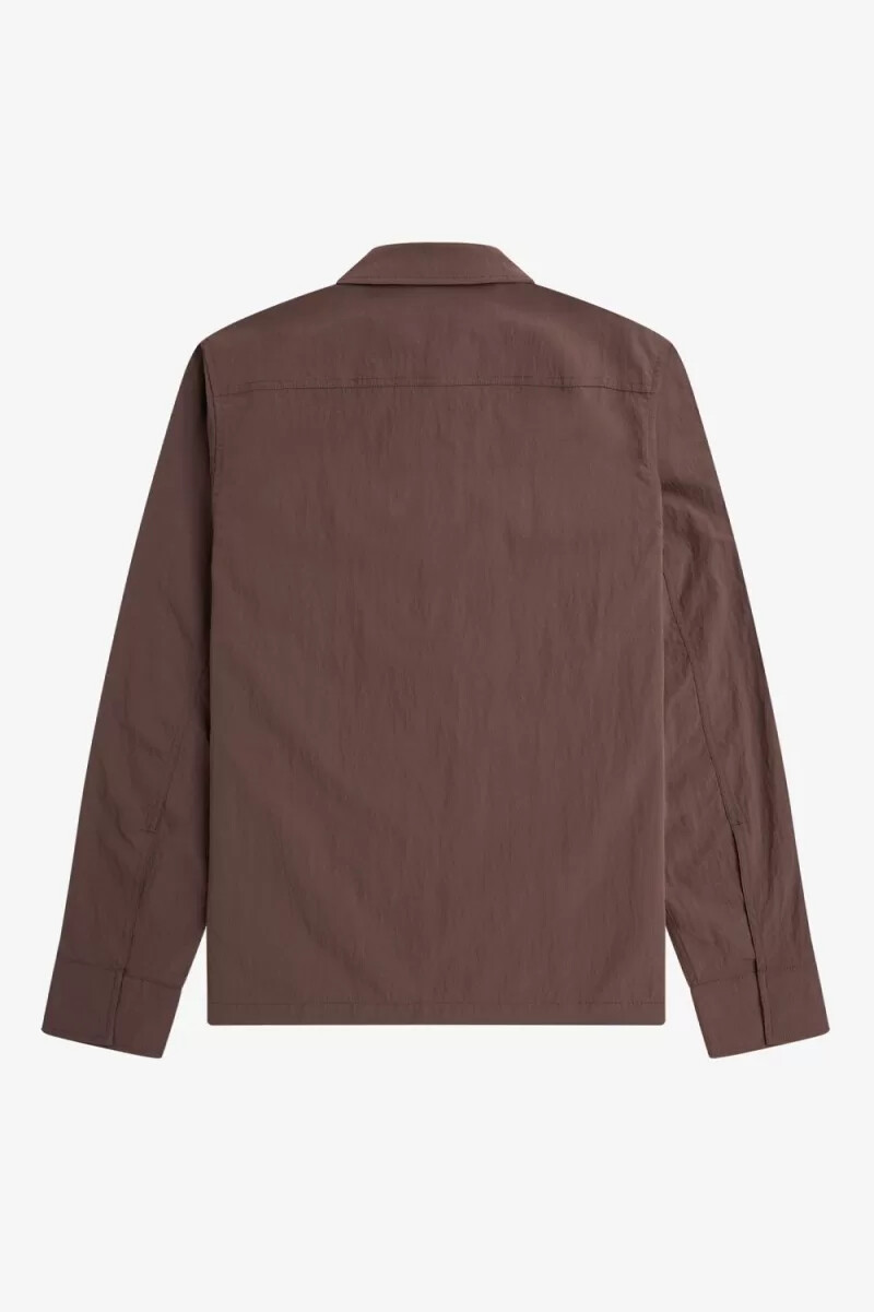 fred perry zip herrskjorta mörkröd