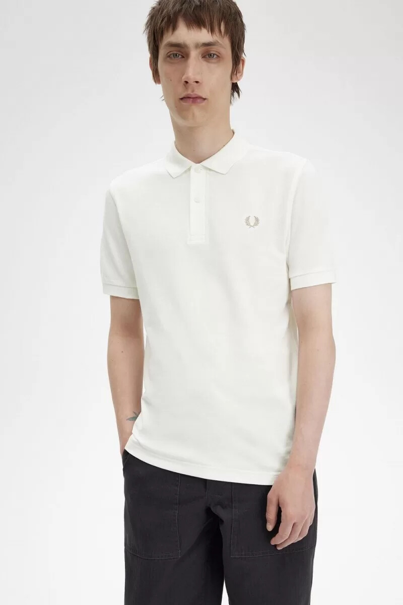 fred perry m6000 herrskjorta snövit grön