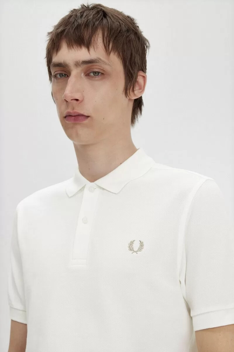 fred perry m6000 herrskjorta snövit grön