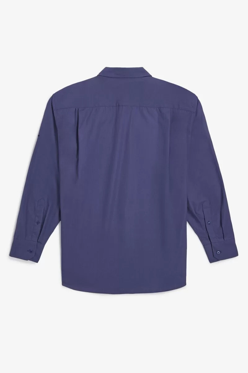 fred perry oversized utility herrskjorta kungsblå